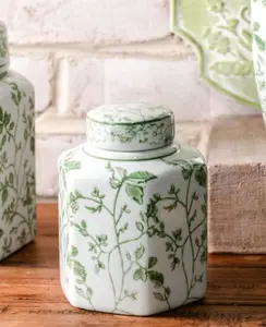 Green Vine Ginger Jar