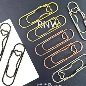 Heart Shaped Metal Pen Clip, 6 Counts/set Multifunctional Pen & Book Clip, Diary Book Accessories, Fixing Pen Clip