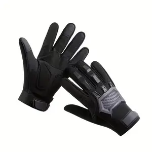 HOMUG Men's Full-Finger Touchscreen Gloves, Compatible with Smartphones & Tablets - Breathable Microfiber Material with Adjustable Hook and Loop Wrist Strap, Brown Outdoor Cold-Weather Gloves