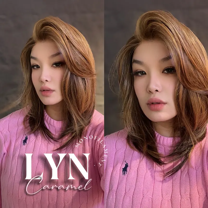 JBEXTENSION LYN MONO Partial Monofilament Wig 17 Inches Natural Black Partial Mono Lace Glueless Wig Lyn Mono【BENDY EAR TABS】