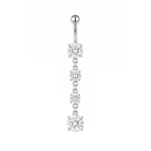 EVRY JEWELS Women's Hypoallergenic Twinkle Drop Belly Ring