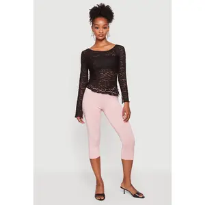 Trendy Mid Rise Capris Leggings