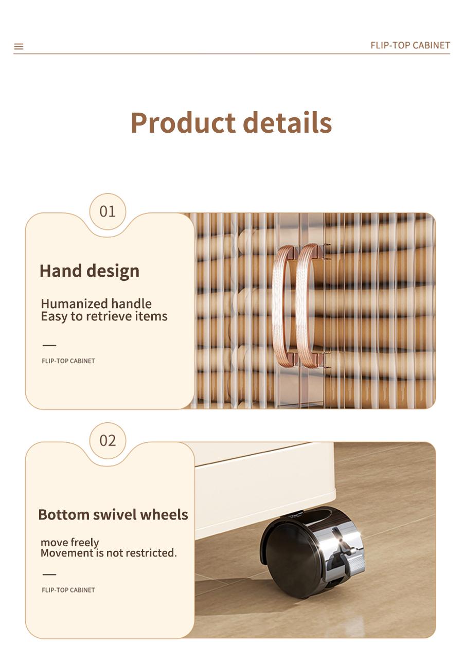 No Assembly Required Foldable Storage Cabinet with Wheels, Large Capacity Double Door Dustproof Closet Organizer for Bedroom, Small Apartment, Rental Home