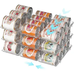 Automatic Rolling Can Organizer for Pantry Fridge, Soda Can Dispenser Storage Rack, Holds 36 Cans, Fits 5.8-Inch Soda Cans, Set of 9