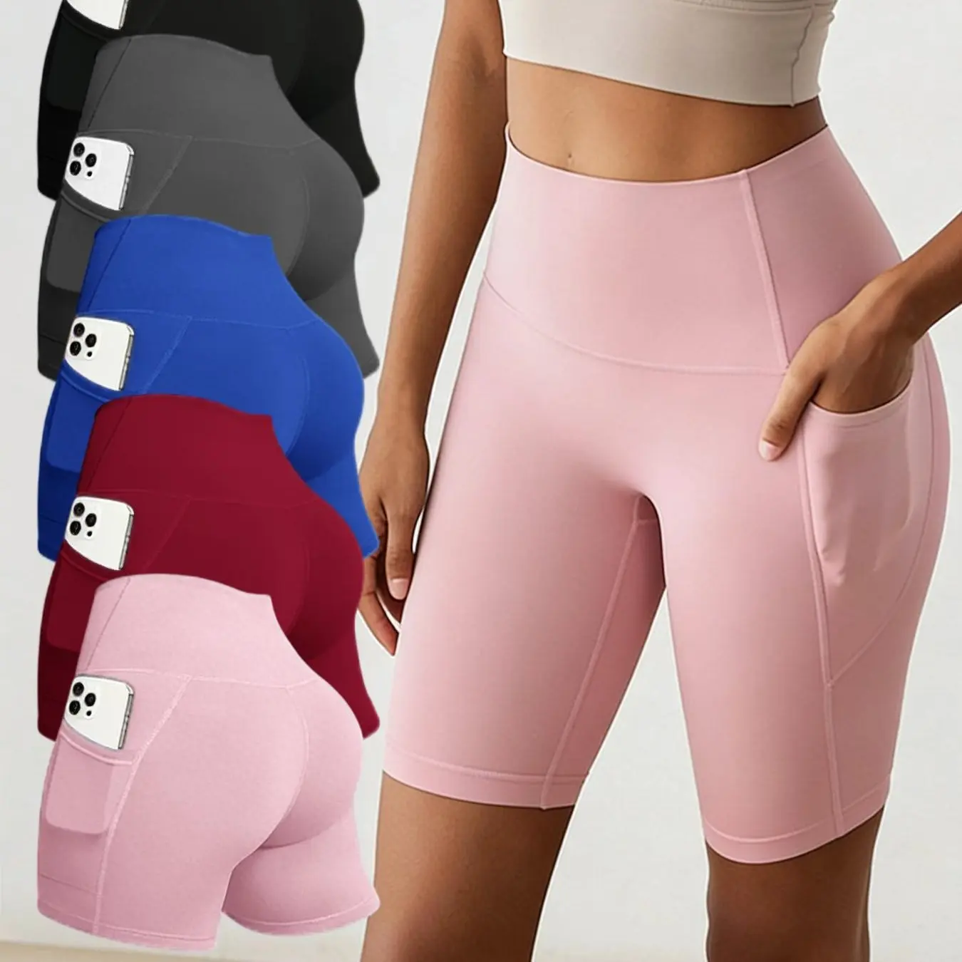 5PCS（Black + grey + wine red + blue + pink）