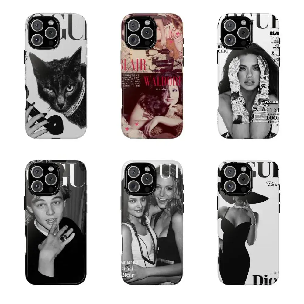 Vogue Magazine Fashion Phone Case Blair Waldorf Serena van der Woodsen Icons Design  | Suitable for iPhone 17-11 Pro Max/Plus and  Samsung Galaxy S23-25