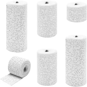 6 Packs 54FT Plaster Cloth Rolls 2,4,6 Inches Wide White Bandages for Crafts, Body Casting, Art Paper Sheets and Art Projects