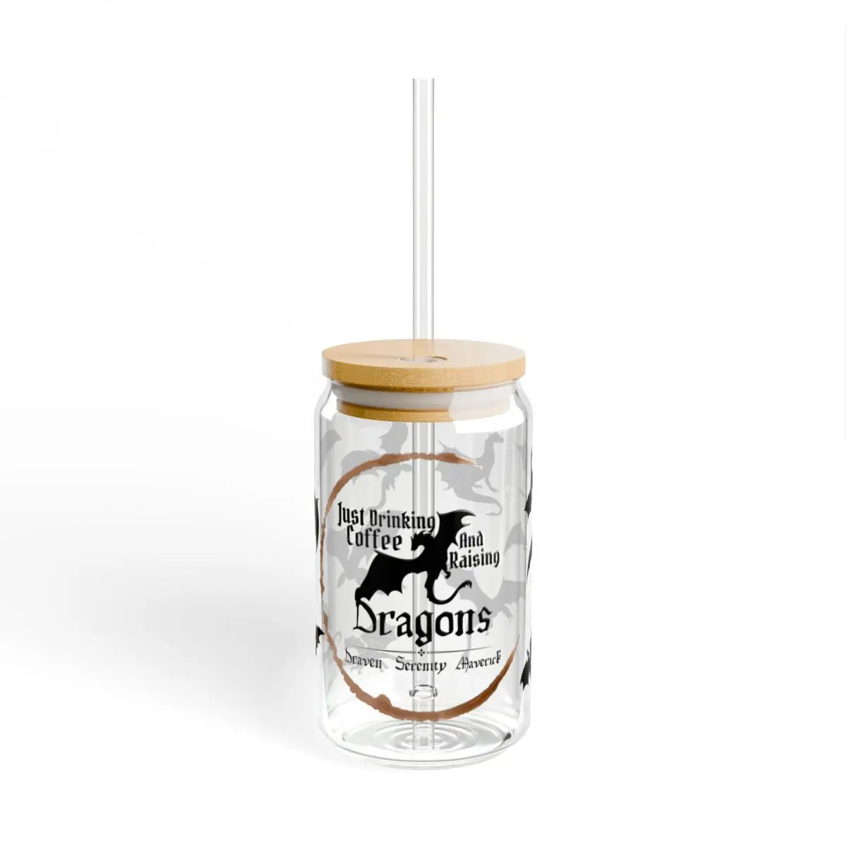Ice coffee glass for dragon glass gift - for dragon lover custom kids name \ trendy fall designs with dragons for kids glass cup with name