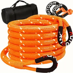 1-1/8" x 30' Kinetic  Tow Rope (48,600lbs), with 2 Soft Shackles Offroad  Kit for 4WD Pick Up , SUV, ATV, UTV (Orange)