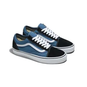 VANS Old Skool Navy Skate Shoes - Classic Low-Top Lace-Up with Colorblock Design & Round Toe - All Seasons Wear VN000D3HNVY1