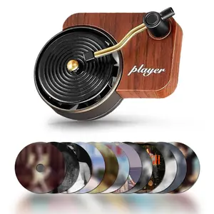 12pcs Lana Retro Record Player CarFreshener - Cute Car InteriorAccessories-Car Decoration