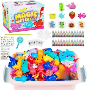 Magic Water Toy Elf Kit, Water Fairy Water Gel Kit with 12 Magic Gels, 12 Shape Molds, Fun Summer Toys Gifts Kids Birthday Party Favors, DIY STEM Aqua Kits Boys Girls Toys for Age 3+(12