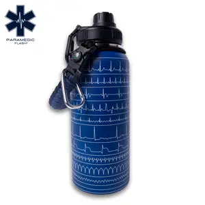 32oz EKG Water Bottle for EMT, Paramedic, & Nursing Students – 11 Cardiac Rhythms Engraved – Study Aid for EMT, NREMT & NCLEX Prep – Durable On-the-Go EKG Reference - EMS Gifts & Medical Accessories