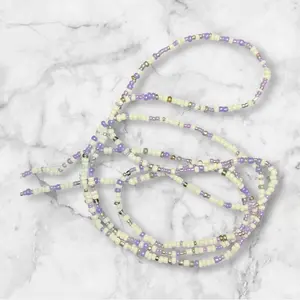 Purple Sprinkles Waist Beads - Hand-Crafted Tie-On Accessory for Spiritual Reminders and Personalized Enhancements by [SimplyWaistedJewels] body chain