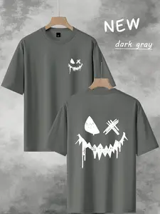 Jack Skellington Inspired Distressed Grunge T-Shirt, Oversized Halloween Town Unisex Streetwear, Tim Burton Aesthetic 100% Polyester Tee