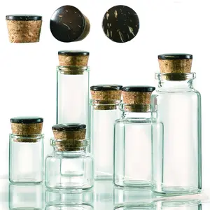 Mini Glass Jar with Cork Stopper, 12pcs/6 Counts Clear Glass Bottle, Reusable Glass Bottles, Portable Storage Jar for Crafts, Projects, Decoration, Party Favors, Glass Spice Jars