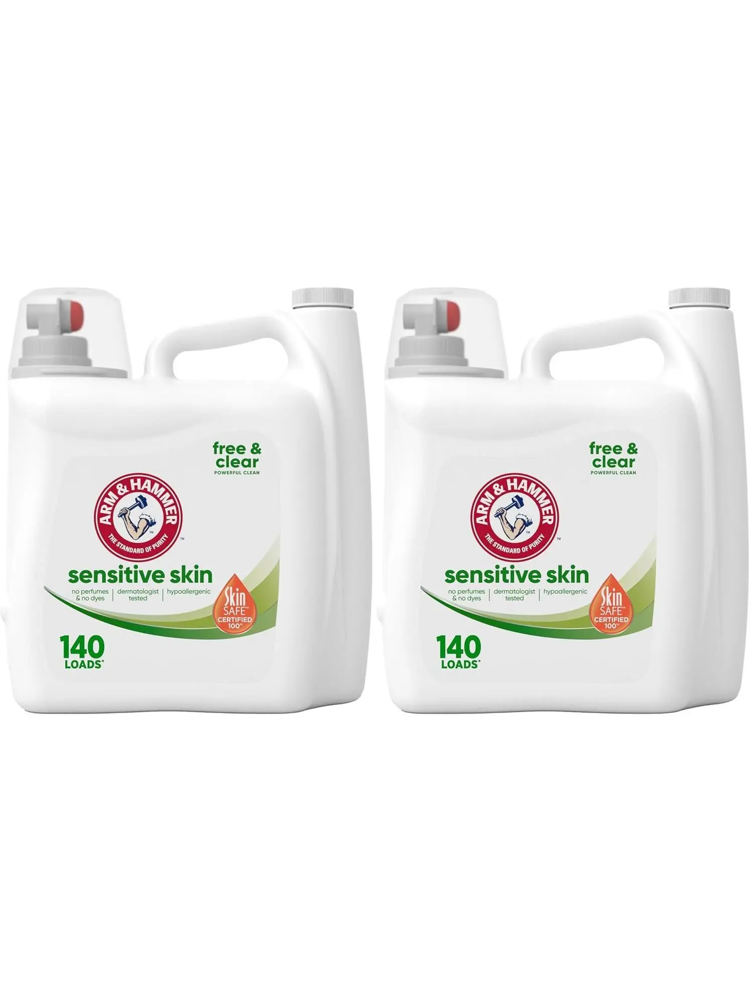 ARM & HAMMER Sensitive Skin Free & Clear Liquid Laundry Detergent | Hypoallergenic, Dye Free, Dermatologist Tested, 105 Loads, 105 fl oz