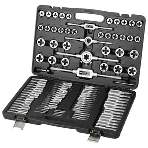 Tap And Die Set, 110-Piece, Includes Metric Size M2 To M18, Bearing Steel Taps And Dies, Essential Threading Tool Kit For Cutting External And Internal Threads, With Complete Accessories And Durable Storage Case For Metalworking