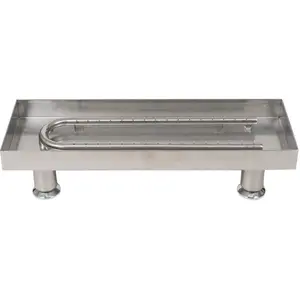 Dagan UBPS-30 Premium Burner Pan with U-Straight Premium Burner, Stainless Steel, Fireplace & Natural Gas Compatible, Quality Components
