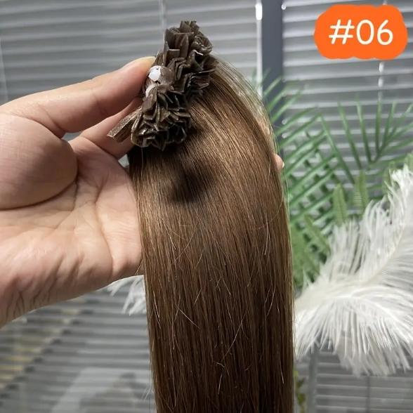 Capsule K Tip V Tip Fusion Keratin Human Hair Extensions, Brazilian Nail Hair 50pcs 30g 12-28 Inch, Silky Straight Natural Remy Hair, Invisible Pre-Bonded No Tangle No Shedding, Thick Soft Long-Lasting for Women Daily Party Salon Use