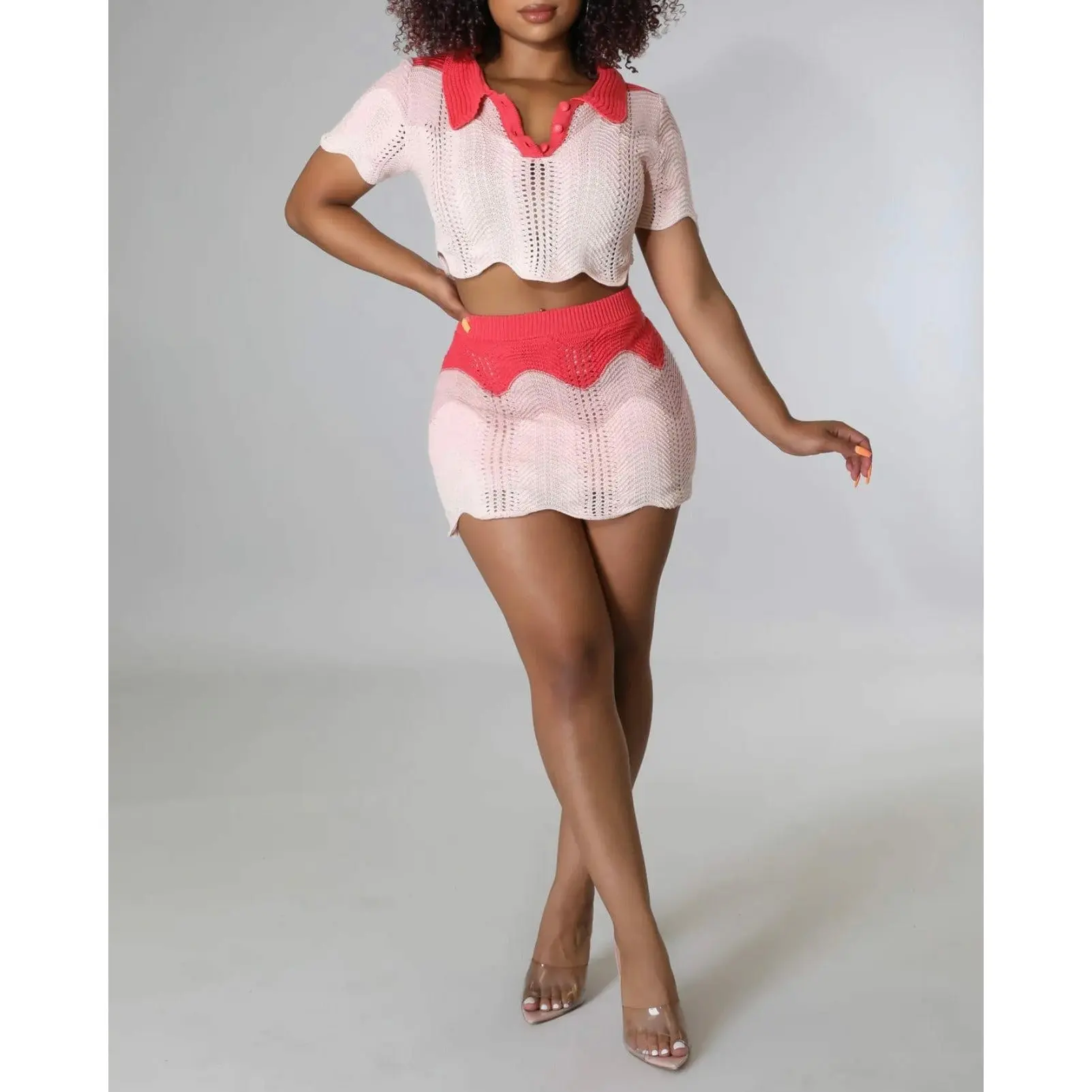 Pink Ombré Skirt Set