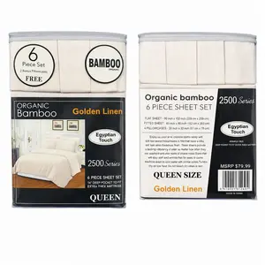 6Pc organic bamboo sheet set