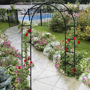 Garden Arch Trellis,Metal Pergola Arbor, Wedding Arch  Frame Backdrop Stand,Garden Arch Arbor for Climbing  Wedding Bridal Party Decoration,Assemble Freely 2 Sizes