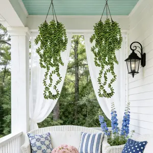6 Strands  Artificial String Of Pearls Hanging Plant Natural Trailing Vine Minimalist Home Decor Styling Commercial Display Solo Mixed