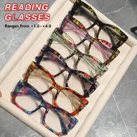 Trendy Large Frame Anti- Light Reading Glasses, Fashion Eyeglasses for Women & Men, Fashion Eyeglasses for Work, Daily Clothing Decor, Perfect for Student, Leopard Pattern Eyeglasses