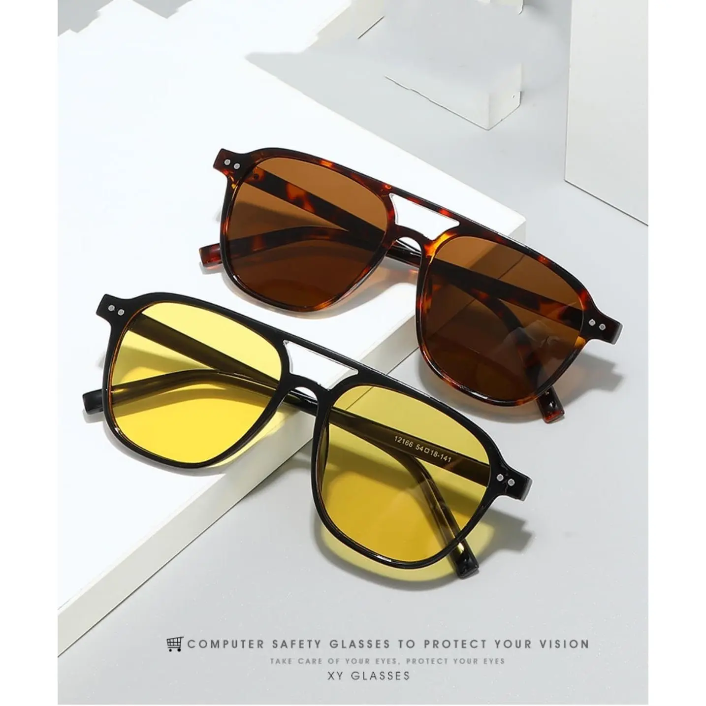 Retro Aviator Sunglasses Trendy Rectangle Square Shades UV Protection Unisex Dark Black Plastic Frame Shades Aviator Large Square  main image 2