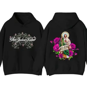 [Made in USA] Saint Jude Thaddeus Hoodie, San Judas Tadeo Unisex Thick Fleece Hooded Sweatshirt, Christian Apparel