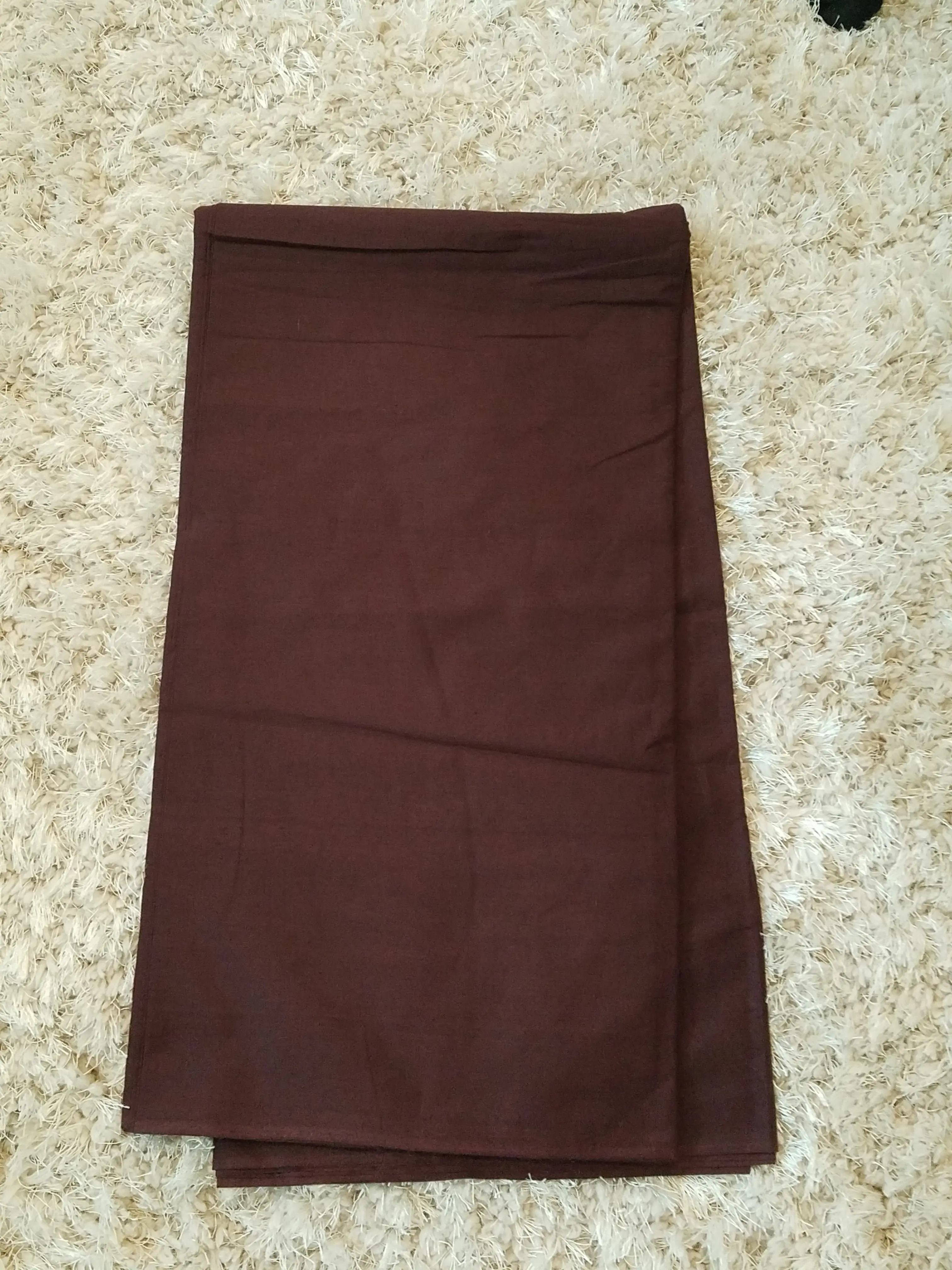 Plain Brown African Ankara Fabric, 100% Cotton Double-Sided Textile for Home House Decor, Head Wrap Sewing Supplies