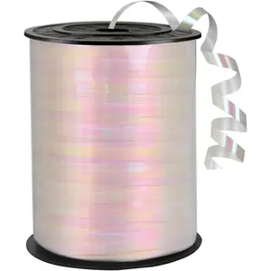 500 Yards Iridescent White Ribbon, 1/5 Inch Christmas Curling RibbonsPerfect for  Wrapping,Balloon String, Party Decoration, for Florist Flower (1 Roll)