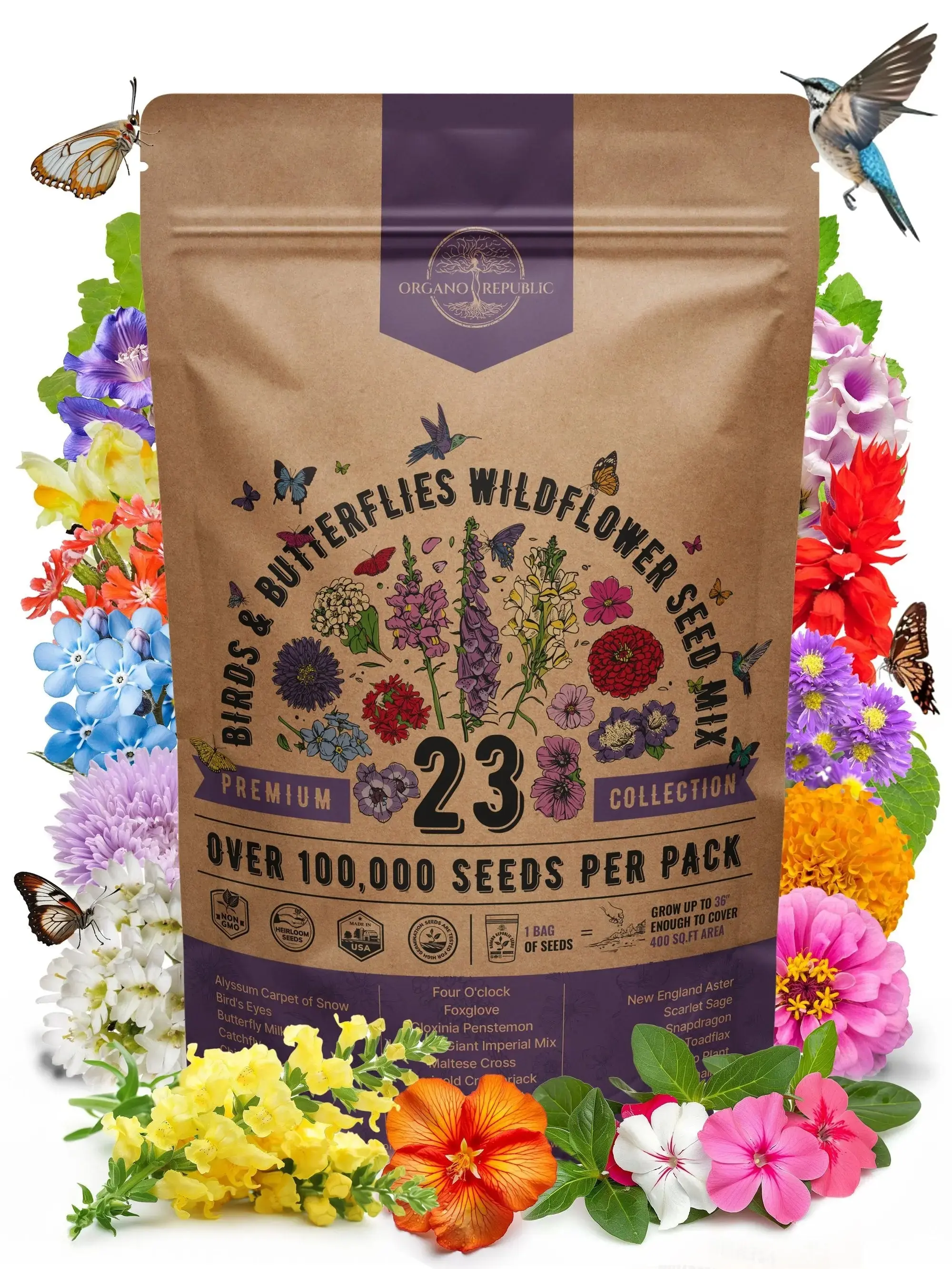 Butterfly Garden Wildflower Seeds Mix – Non-GMO Heirloom Butterfly Garden Wildflower Seeds Mix – Non-GMO Heirloom