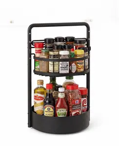 Transform your cluttered kitchen! 360° Rotating Corner Spice Rack & Organizer. Space-saving magic!boujee home accessories