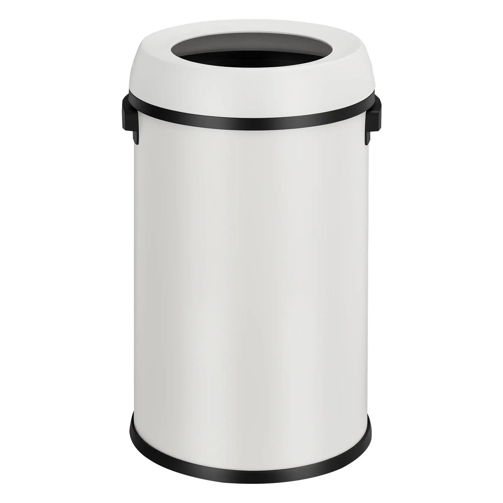 Round Open Top Trash Can – 17 Gallon/65L Heavy Duty Stainless Steel Garbage Bin, Fingerprint Resistant & Rust Proof Durable Waste Bin, Hands‑Free Design for Kitchen, Office, Restaurant