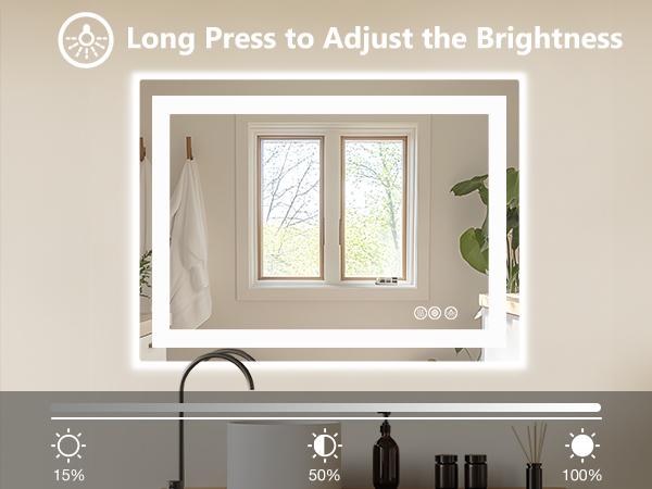 LED Bathroom Vanity Mirror for Wall with Anti-Fog, Dimmable Rectangle Mirrors, Front Light and Backlit, Memory Function, Tempered Glass, Shatter-Proof LED Bathroom Vanity Mirror for Wall with Anti-Fog, Dimmable Rectangle Mirrors, Front Light and Backlit, Memory Function, Tempered Glass, Shatter-Proof