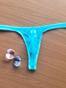 Men's Low Waist Thong Panties, Transparent Mesh Sheer Sexy Plain Underwear, Wild Boys' Temptation Clothing, 1 Piece Pack