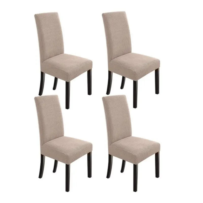 4-Piece Plain Armless Elastic Fabric Chair Covers, Removable Washable Mom Proof Protective Covering Dining Chair Slipcovers, Save Money, Suitable for Weddings, Banquets, Plain Dining Chair Slipcovers