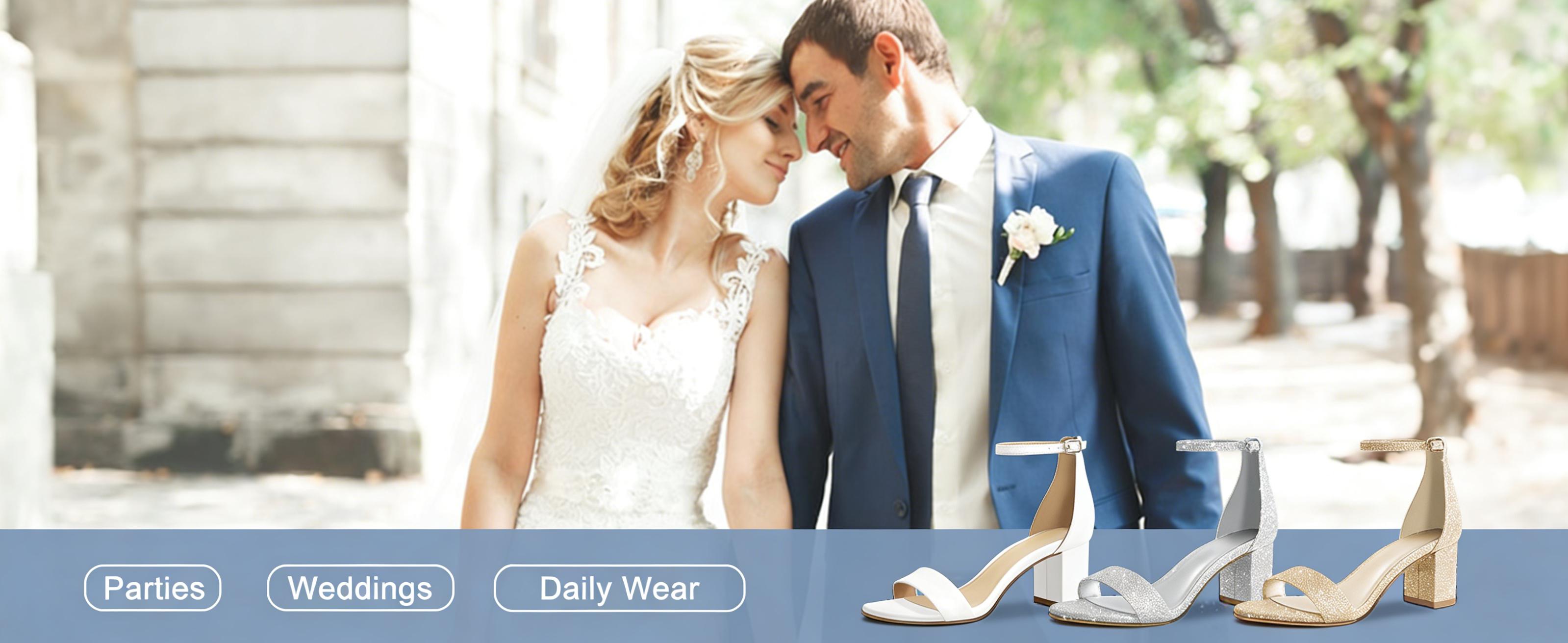 Women's Low Block Chunky Heels Sandals Comfortable Open Toe Ankle Strap Party Dress Pump Shoes Strappy Buckle Heeled Sandal with 2 Inches Tall Thick Heel Design