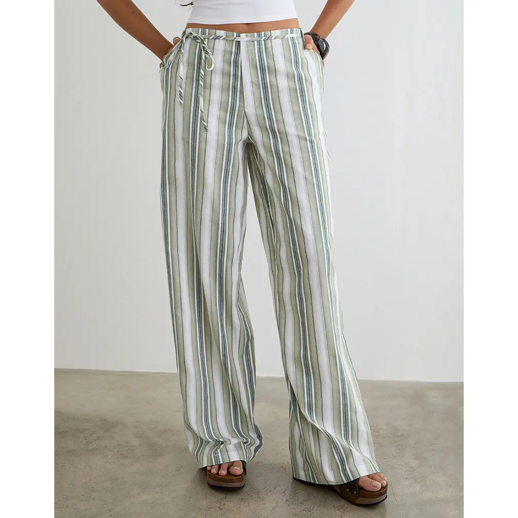 Morino Trouser in Sage Stripe
