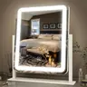 [New Deal] Vanity Mirror with Lights - 15"x12.6" LED Lighted Makeup Mirror, Touch Screen, 3-Color Lighting, Dimmable for Vanity Desk & Bedroom Decor White, Home Decor Mirror, Illuminated Mirror