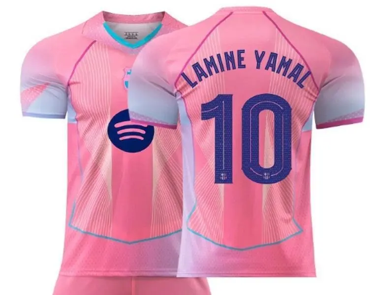 L@mịne Y@M@L #10 Away Soccer Jersey 25/26, Short Sleeve Football Shirt for Men and Women, Fan Edition Kit