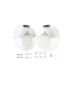 Baby Bliss S39 Pro Wearable Breast Pump - Discreet, Hands-Free. Features Multi-Modes, 12 Levels, and a Smart Digital Display. Includes Two 24mm Wearable Pumps and Flange Inserts (17/19/21)