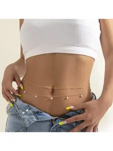 European and American fashion multi-layer body chain, elegant trendy chain, summer punk minimalist sequin sexy waist chain, hip-hop body chain