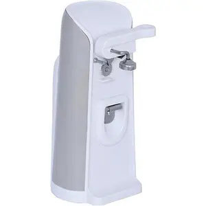 Brentwood Can Opener with Bottle Opener and Knife Sharpener - White Brentwood Can Opener with Bottle Opener and Knife Sharpener - White