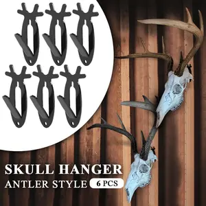 3/4/5/6Pcs European Skull Wall Hanger Hook Deer Antelope Antler Deer antler shaped wall mounted hook Bracket,Creative wall hanging storage hook,decoration storage rack for home living room bedroom
