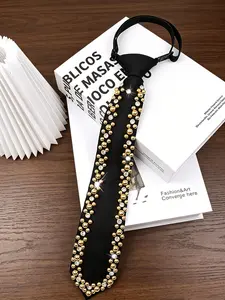 Elegant Pearl Tie for Business & Students, Pre-Tied Versatile Necktie, Perfect for Various, Simple Yet Stylish Design, Casual Elegant Tie
