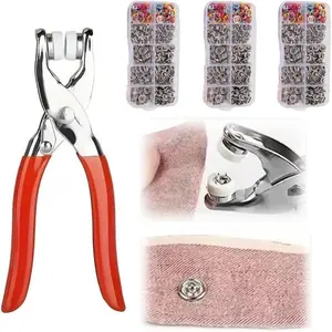 Craftsmanship DIY 100 Sets Metal Snaps Buttons with Fastener Pliers Press Tool Kit for Sewing and Crafting ，Snap Button Kit，Snaps for Fabric，Snap Buttons，Metal Snap Button Kit，Snaps for Sewing，Buttons for Clothes.