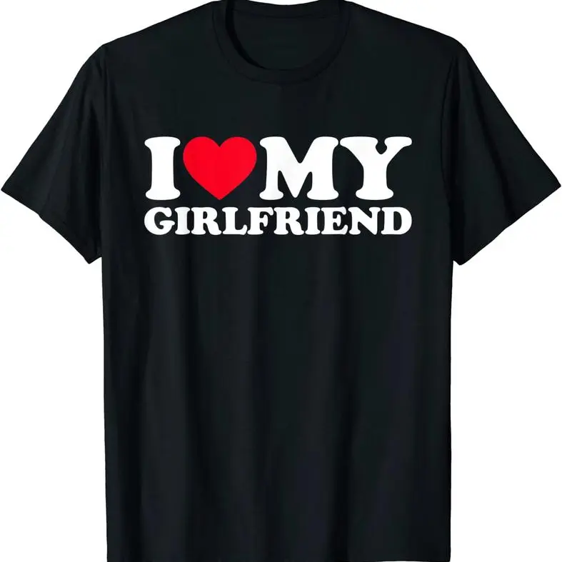 [100% Cotton]I Love My Girlfriend Shirt I Heart My Girlfriend Shirt GF T-Shirt Casual Fitted